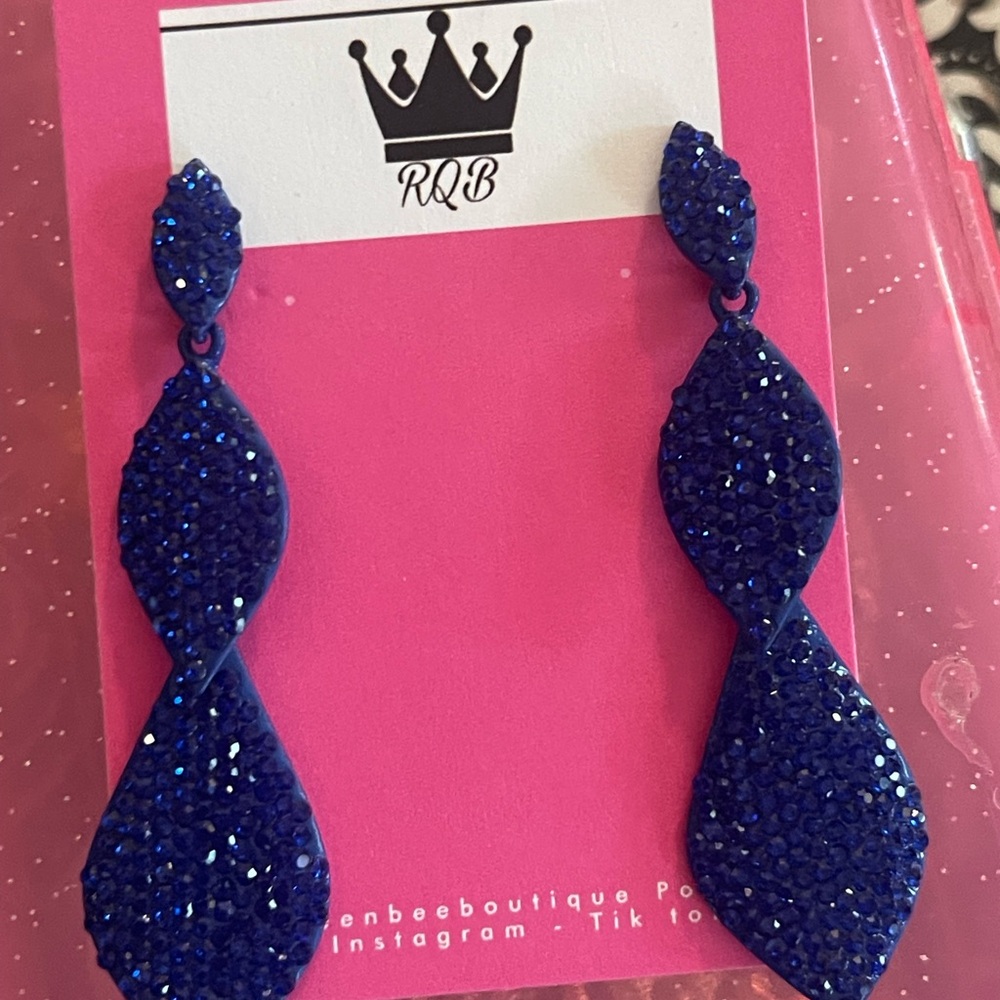 RRB Sparkling Blue Drop Earrings